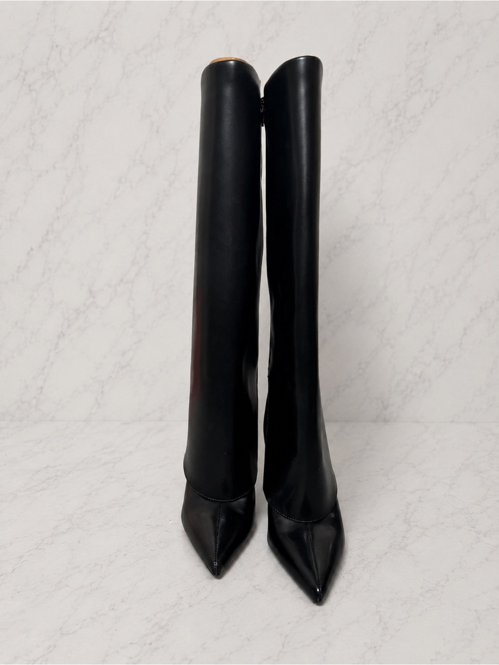 INC Black Knee High Pointed Toe Stiletto Boots